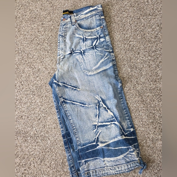Y2K Hip Hop Baggy‎ Denim Shorts Jorts Brock Jeans 34 Skater - Picture 2 of 15